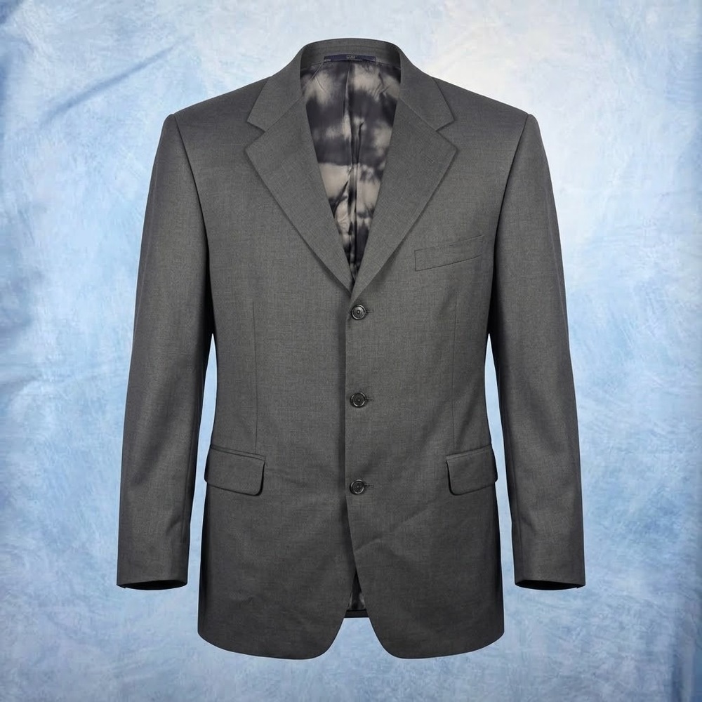 Brooks Brothers 346 Mens 44R Gray Stretch Wool 3 Button Blazer Sport Coat Jacket